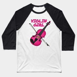 Violin Girl Female Violinist String Quartet Funny Baseball T-Shirt